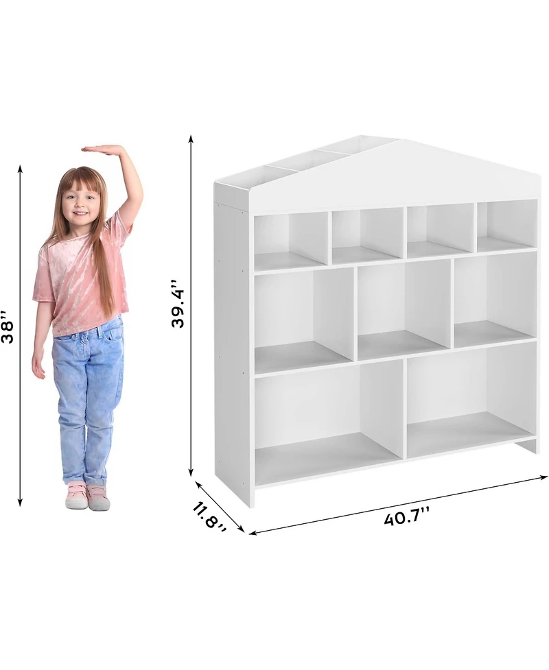 gaomon Toy Storage Organizer, 9 Cubby Kids Bookshelf and Playhouse Cabinet