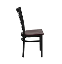Emma+Oliver Window Back Metal Restaurant Dining Chair