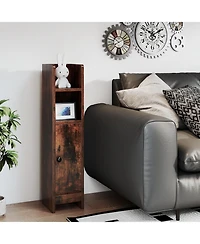 Slickblue Narrow Bathroom Corner Storage Cabinet with Adjustable Shelf