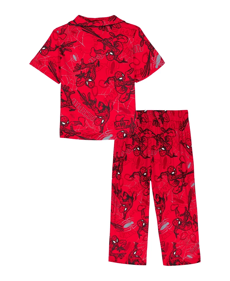 Spider-Man Boys' 2T-4T Short-Sleeve Top & Wide-Leg Pajama Pants, 2-Piece Set