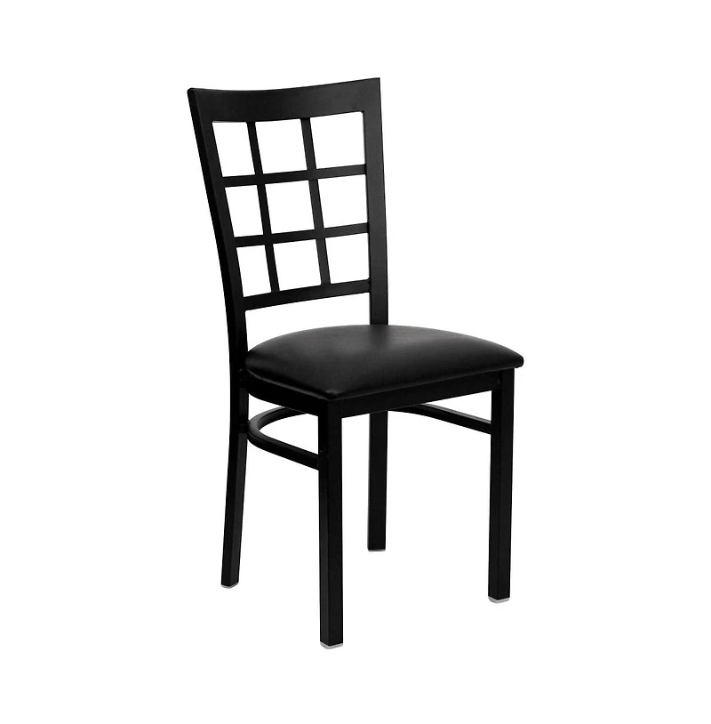 Emma+Oliver 2 Pack Window Back Metal Restaurant Chair