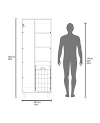 Fm Furniture The Mirage Modern Storage Cabinet with 2 Doors, 1 Drawer, and Metal Legs,Perfect for Organizing Bathrooms,Laundry Rooms, and Common Areas