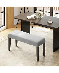 Slickblue Bedroom Upholstered Bench with Cushioned Seat and Wood Legs