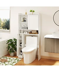 Slickblue Standing Toilet Storage Rack Cabinet with Smooth Sliding Door