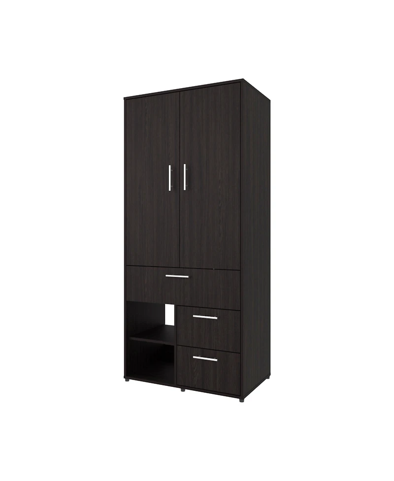 Fm Furniture Care Free Multi-Storage Wardrobe with Rod and Shelving