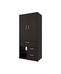 Fm Furniture Care Free Multi-Storage Wardrobe with Rod and Shelving