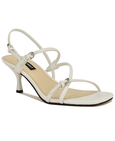 Nine West Women's Hayla Square Toe Dress Strappy Sandals