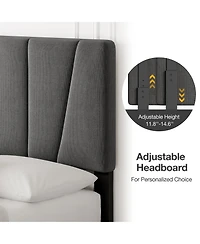 gaomon Queen Bed Frame with Adjustable Headboard, Upholstered Platform