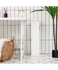 Volenca Freestanding Toilet Paper Holder Stand with 4 Shelves and Top Slot