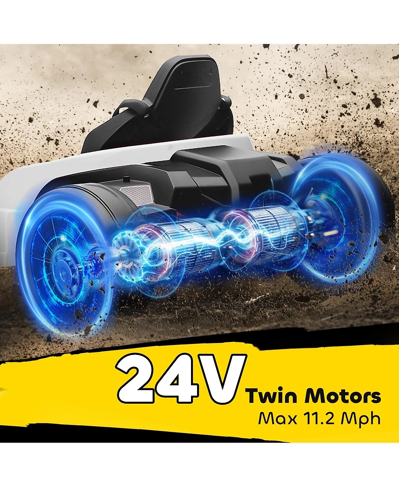 Qaba 24V Electric Go Kart, Kids Drift Kart with Dual 150W Motors,