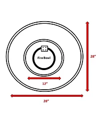 Flynama 28 Inch W 9 Inch H Fiber Reinforced Concrete Outdoor Fire Pit 40000 Btu Stainless Steel Burning Area