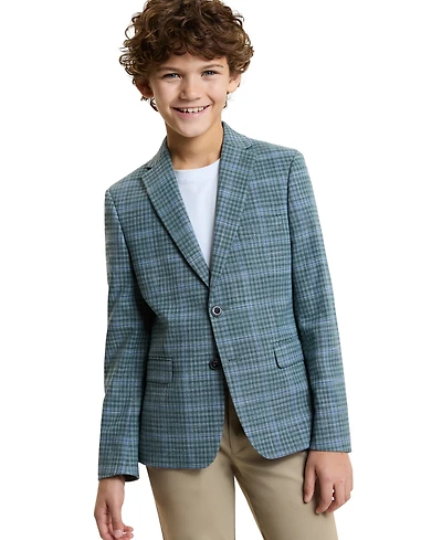 Michael Kors Boys' 8-20 Green Windowpane Plaid Jacket
