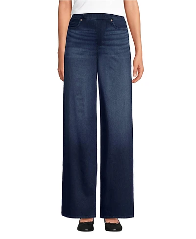 Lands' End Women's Starfish Denim High Rise Wide Leg Jeans