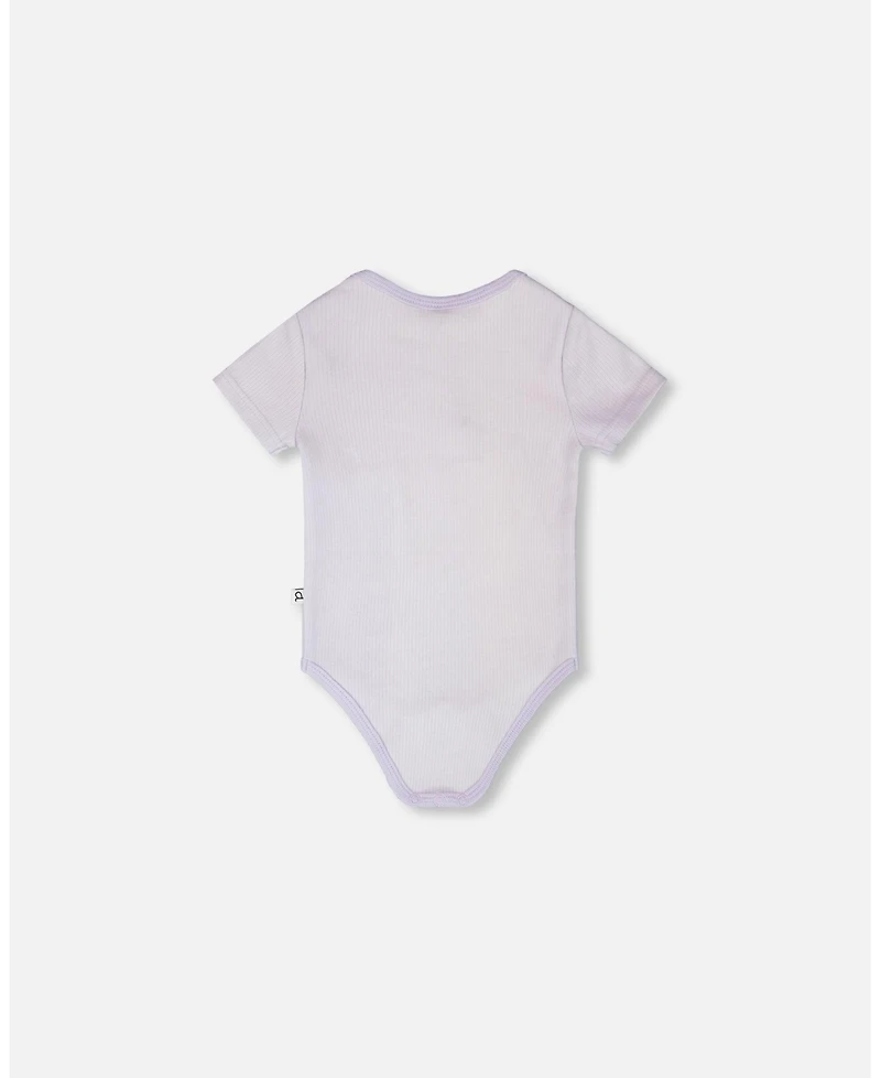 Deux par Baby Girls Evolutive Cotton Rib Jersey Onesie Lilac