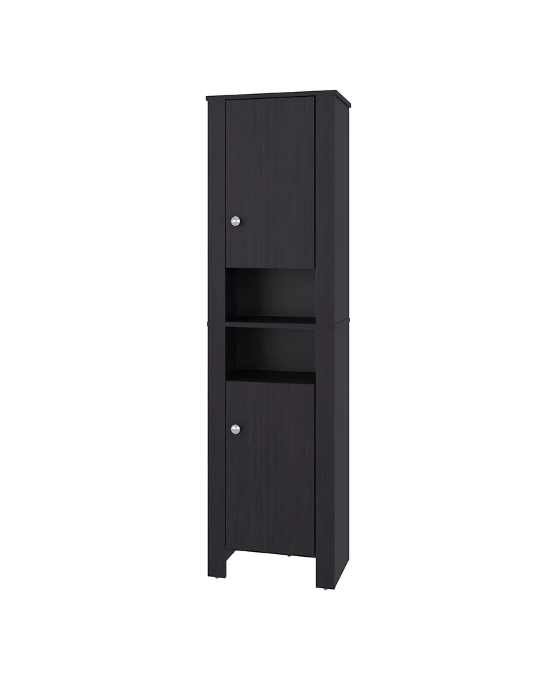Fm Furniture Catalina Tall Stylish Cabinet, Bathroom Organizer with Closed Compartments and Daily Use Areas, Wenge