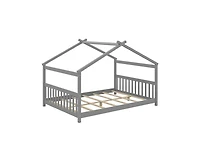 Slickblue Montessori Full Floor Bed with House Frame and Headboard