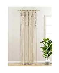 Lush Decor Boho Macrame Textured Cotton Window Curtain Panel Single 40"W x 84"L Neutral