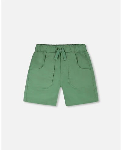 Deux par Baby Boys Parachute Shorts with Patch Pockets Green