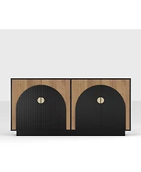 "Gaomon Modern Farmhouse Sideboard Buffet Cabinet with Fluted Doors – Versatile Storage for Dining Room, Coffee Bar, Kitchen & Wine Bar