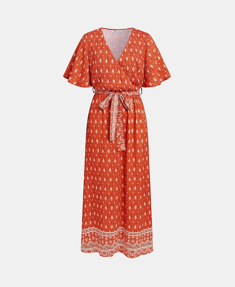 Cupshe Women's Bohemian Printed Maxi Dress with Belt