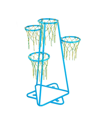 Sugift 4-Hoop Kids Basketball Set with Adjustable Height & 3 Balls