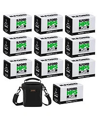Ilford Hp-5 Plus 35mm Black and White Negative Roll Film, 10-Pack with Shoulder Bag