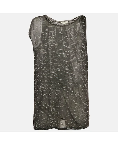 Pre-Owned Isabel Marant Women's Etoile Monochrome Patterned Jersey Sleeveless Top