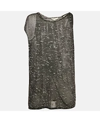 Pre-Owned Isabel Marant Women's Etoile Monochrome Patterned Jersey Sleeveless Top