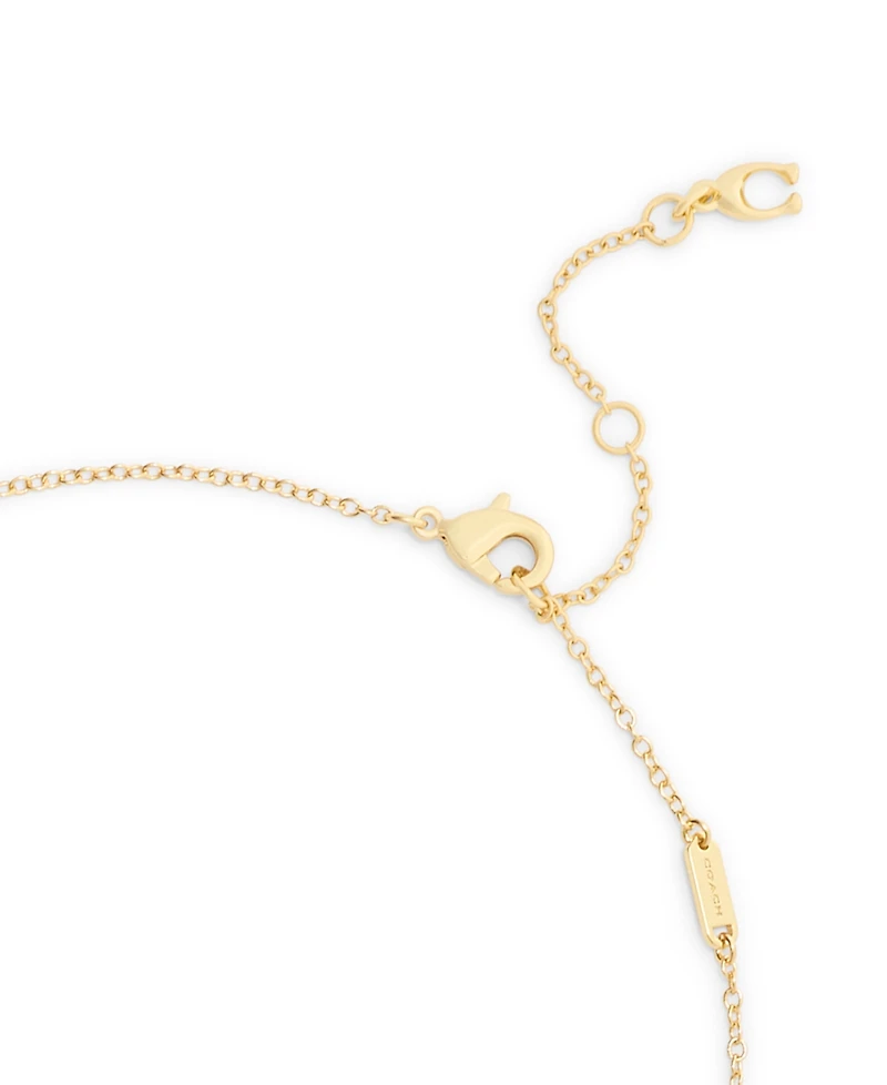 Coach Faux Mother of Pearl Signature Pearl Cherry Pendant Necklace