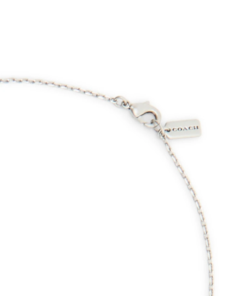 Coach Antique Silver Runway Coin Purse Pendant Necklace