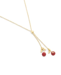 Coach Red Signature C Cherry Slider Necklace
