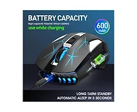 Risokeys 2.4G Wireless Rechargeable Gaming Mouse, 3 Adjustable Dpi (1000/1600/2400)