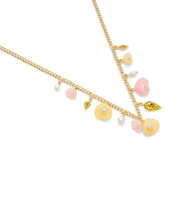 Coach Faux Stone Floral Statement Bib Necklace