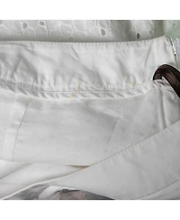 Pre-Owned Roberto Cavalli Women's White Broderie Anglaise Cotton Lace Paneled Mini Skirt