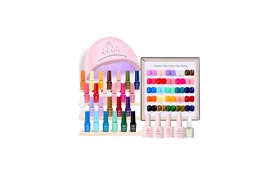 Beetles Fall Gel Nail Polish Kit with Uv Light, 25 Colors (45 pcs)