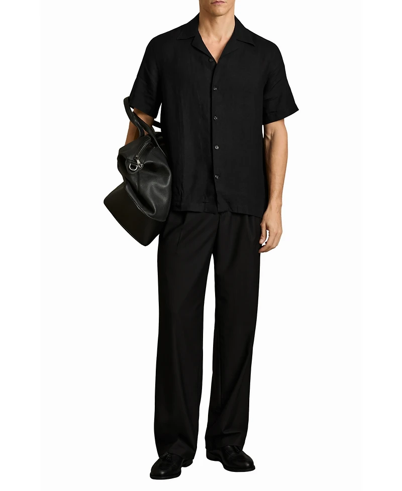 Reiss Men's Linen Cuban-Collar Shirt