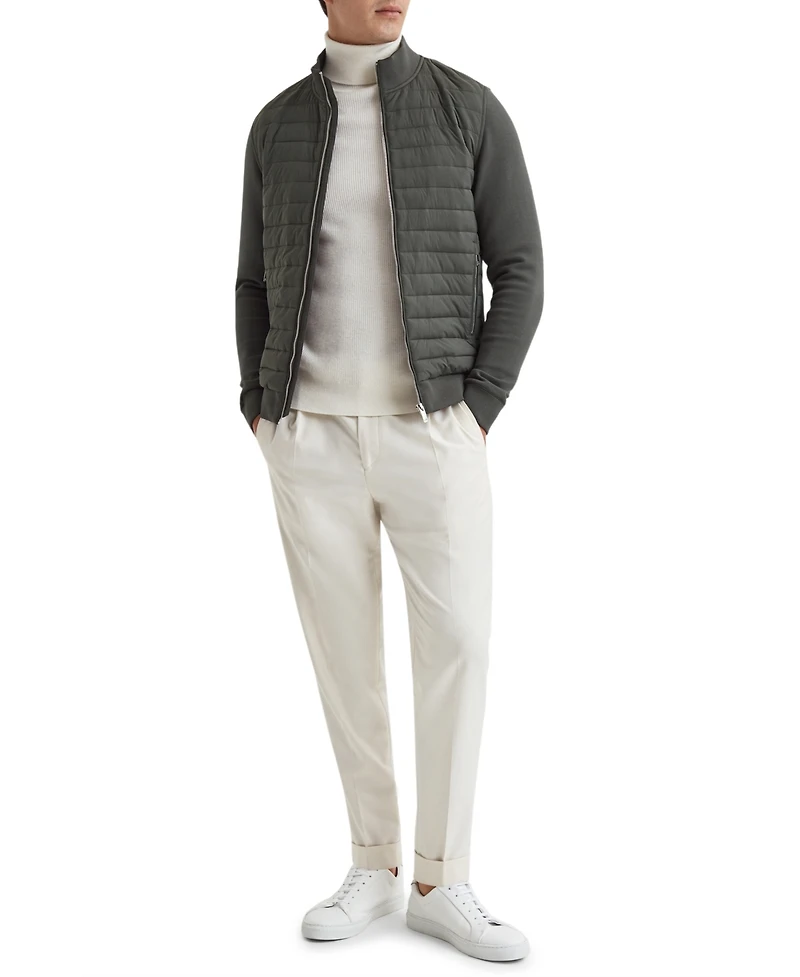 Reiss Men's Interlock Hybrid Funnel-Neck Jacket