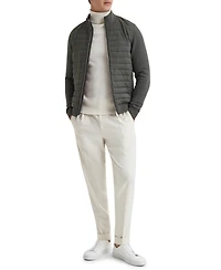 Reiss Men's Interlock Hybrid Funnel-Neck Jacket