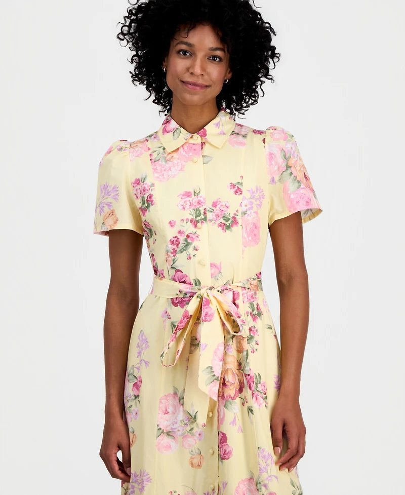 Anne Klein Women's Short-Sleeve Tiered Shirtdress