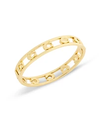 Coach Rhodium Signature C Openwork Bangle Bracelet