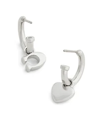 Coach Black Signature C Heart Mismatch Earrings