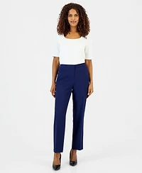 Kasper Women's Elastic Waist Slim-Fit Ankle Pant