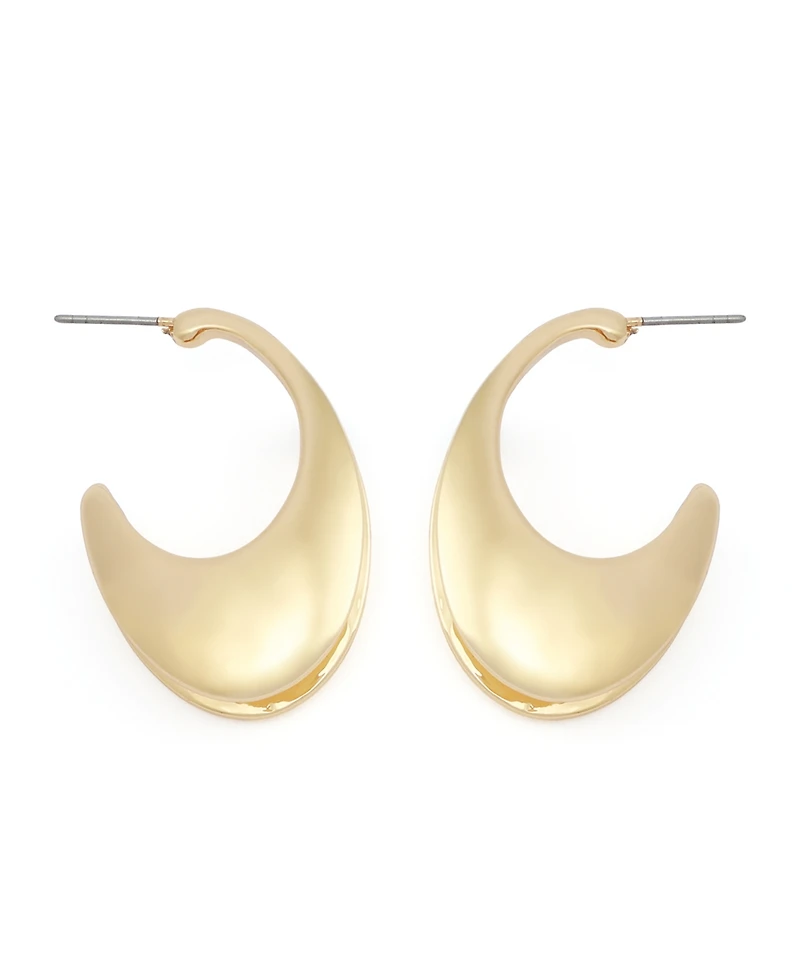 Steve Madden Oval Flat Huggie Earrings