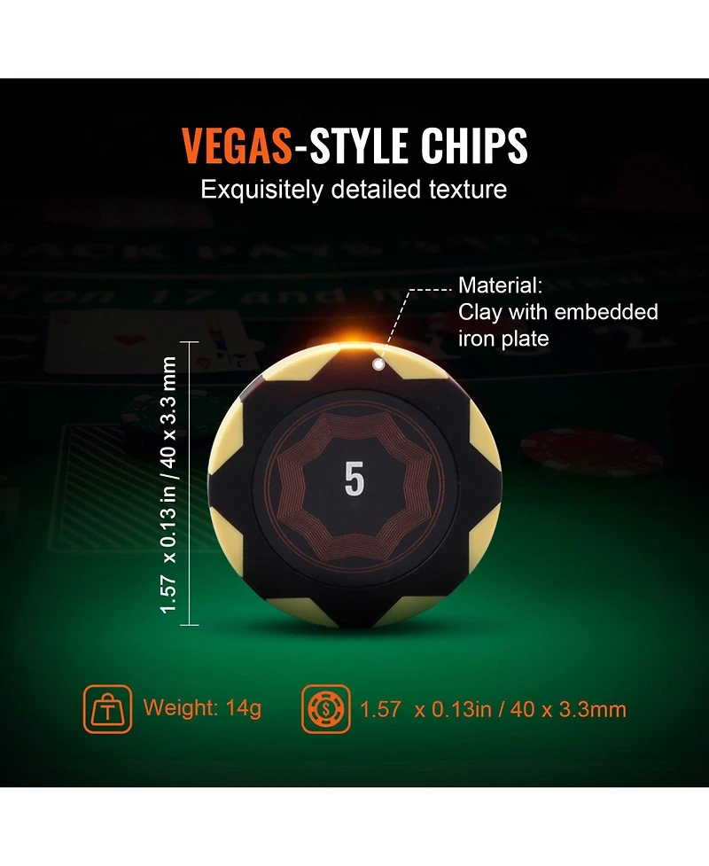 Sugift 300-Piece Poker Chip Set with Case and Casino-Style Chips