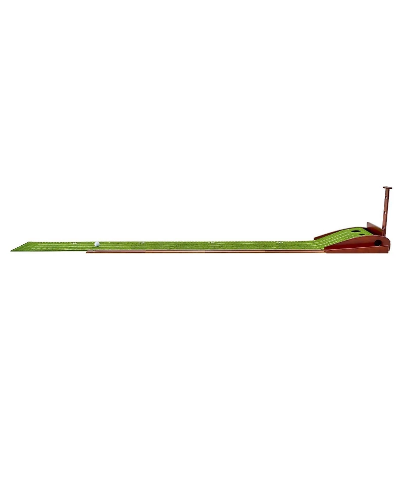 Sugift Golf Putting Mat Indoor 2-Hole Green with Ball Return Alignment Guide and Base