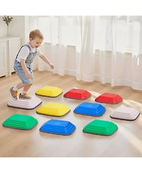 Sugift 10-pc Large Balance Stepping Stones Set, Non-Slip 220 lb Capacity