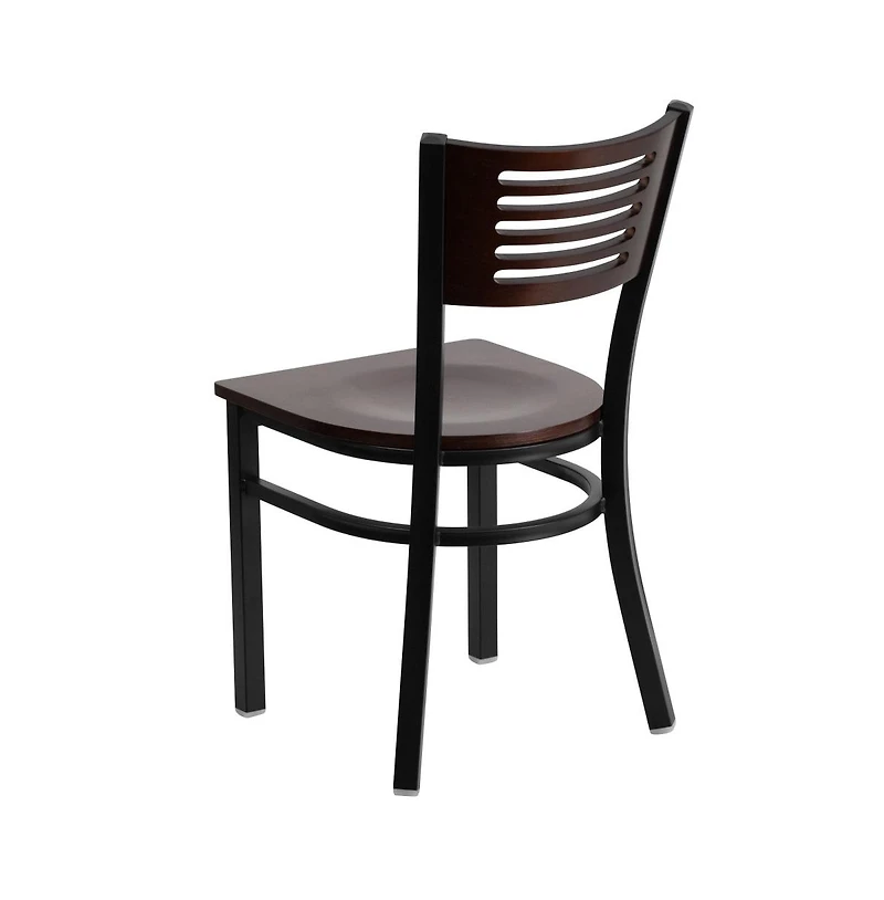 Emma+Oliver 2 Pack Decorative Slat Back Metal Restaurant Chair