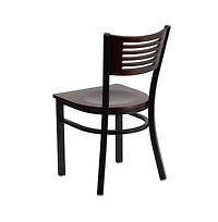 Emma+Oliver 2 Pack Decorative Slat Back Metal Restaurant Chair