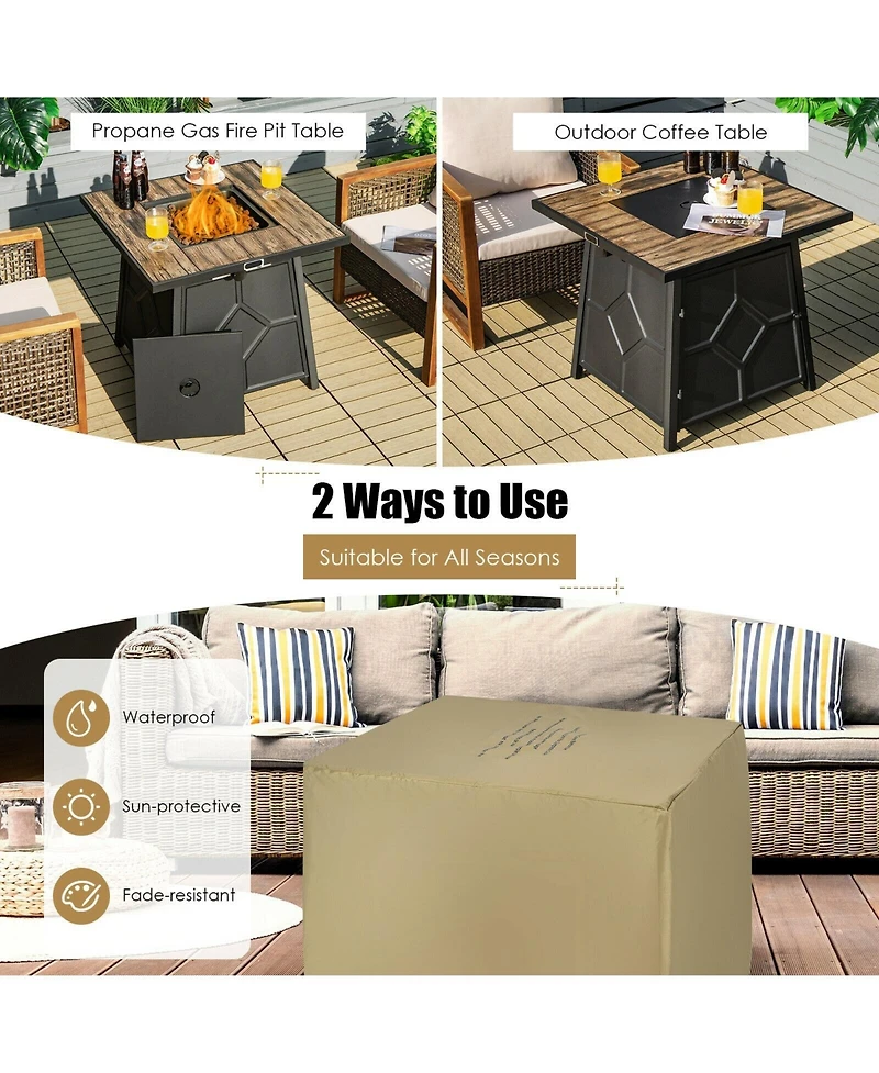 Sugift 28 Inch 40000 Btu Propane Gas Fire Pit Table With Cover