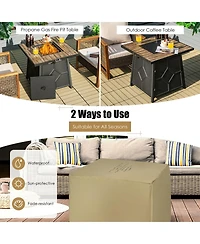 Sugift 28 Inch 40000 Btu Propane Gas Fire Pit Table With Cover